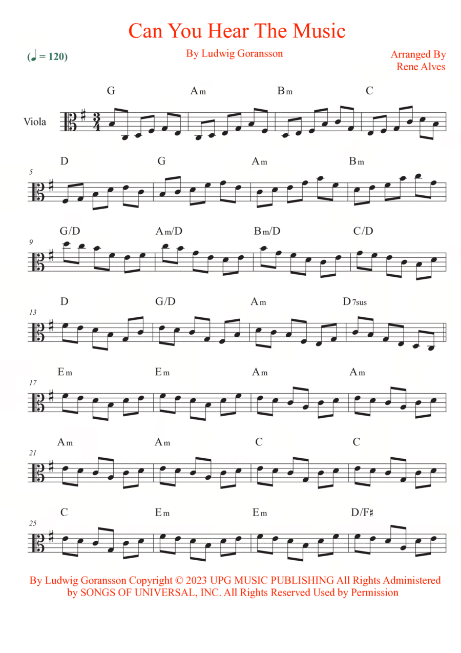 Can You Hear The Music Viola Solo scores gallery preview page 1