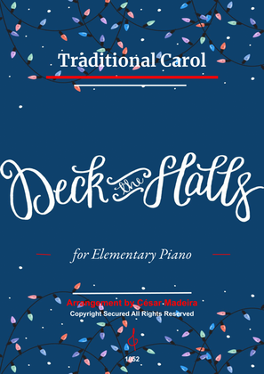 Deck The Halls - Elementary Piano (Full Score)
