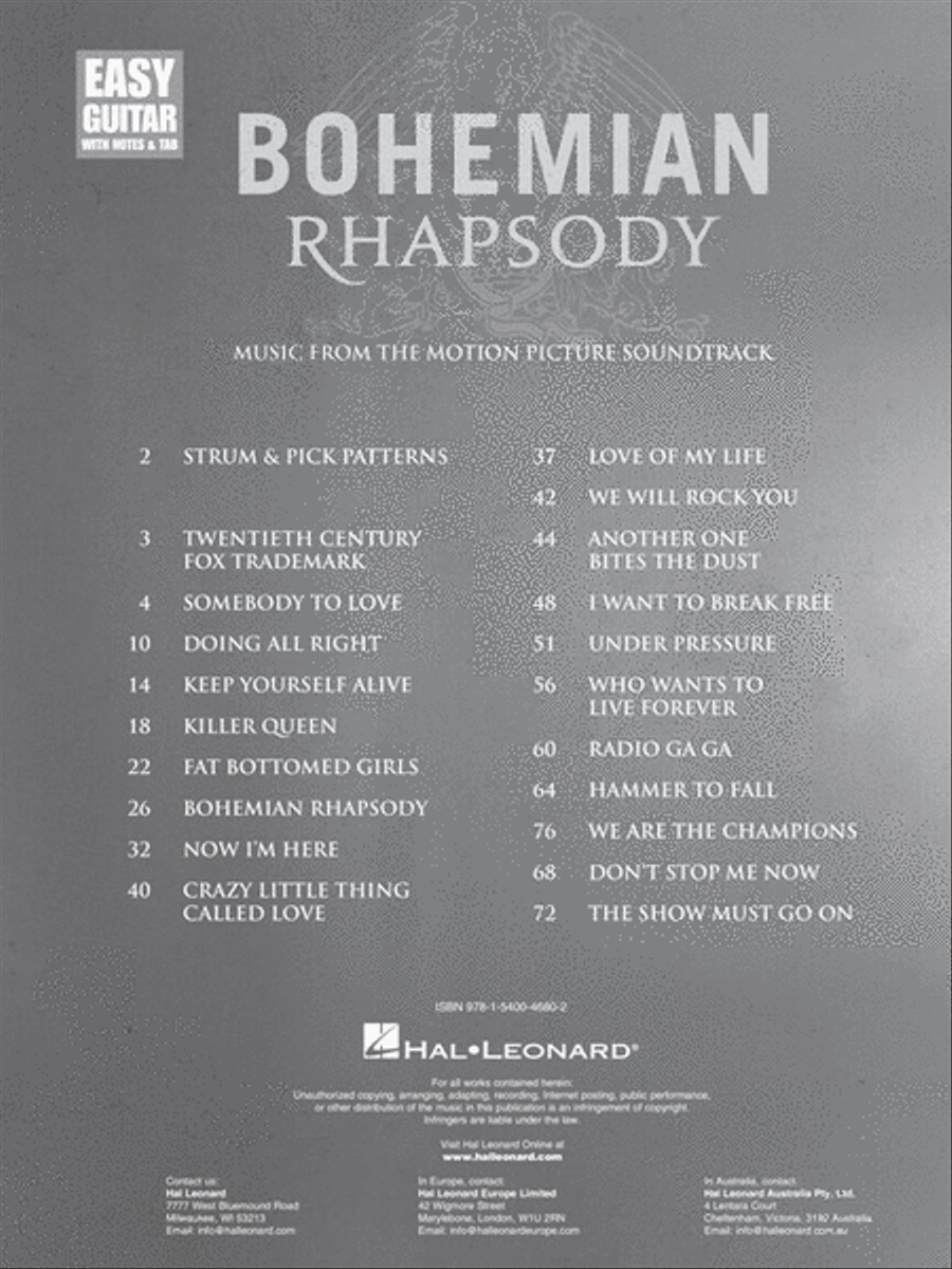 Bohemian Rhapsody Guitar Tablature scores gallery preview page 2