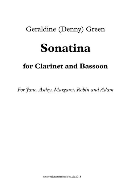 Sonatina For Clarinet And Bassoon Woodwind Duet - Digital Sheet Music