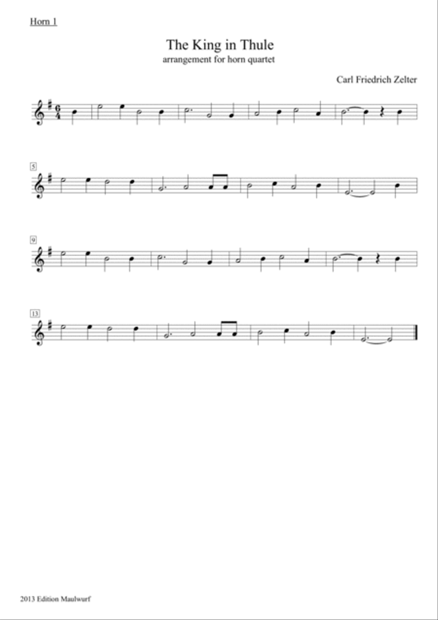 The King in Thule Brass Quartet scores gallery preview page 2