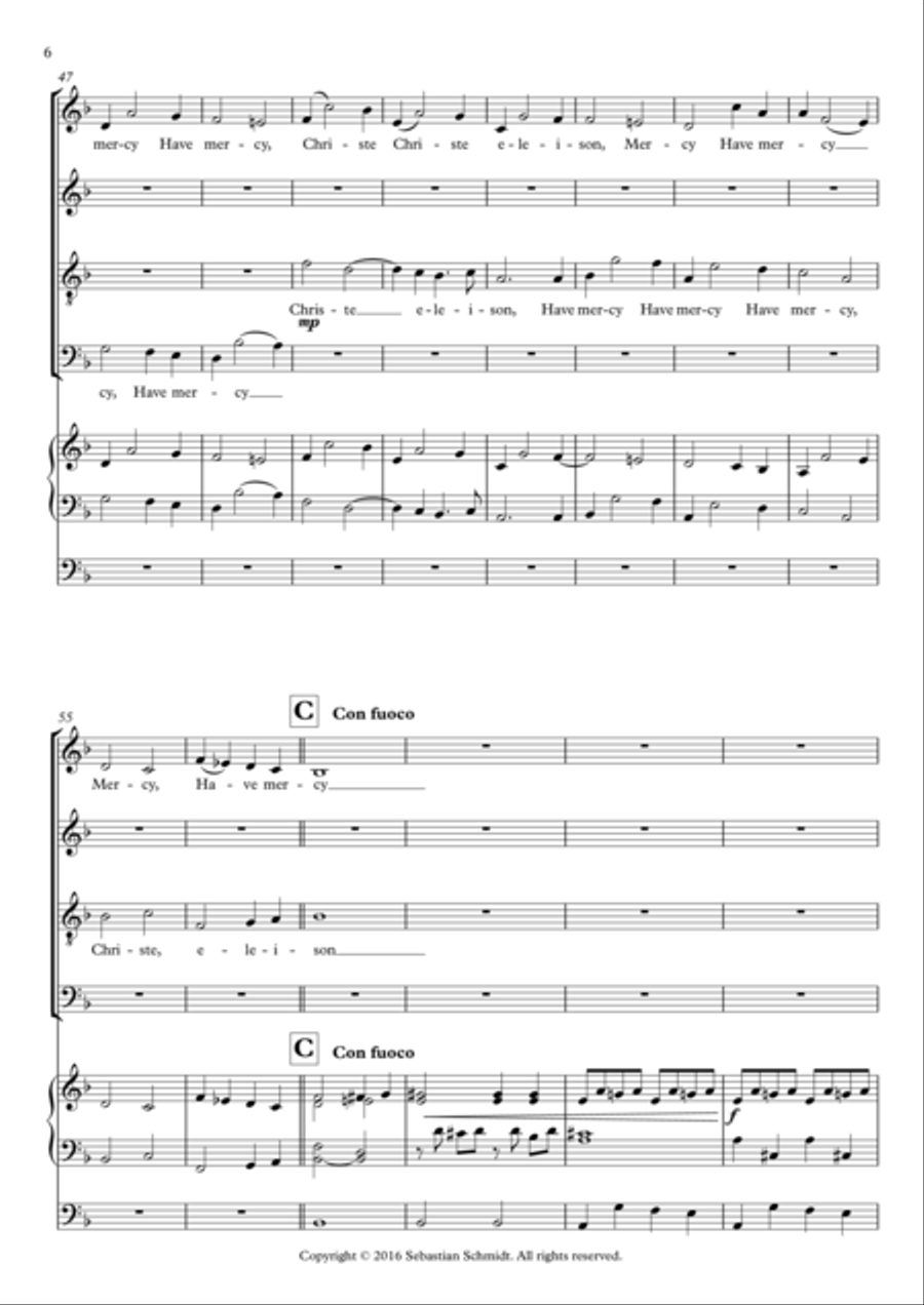Mass, Op.2 - 'Kyrie' Mass, Op.2 - 'Kyrie' 4-Part scores gallery preview page 6