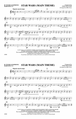 Star Wars (Main Theme): Bb Tenor Saxophone/Bartione Treble Clef