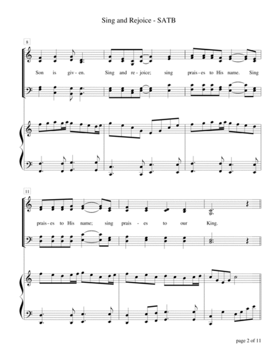 Sing and Rejoice (SATB quartet with piano accompaniment) image number null