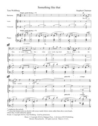 Something like that from Eight Love Songs for High Baritone Voice, Violin, Violoncello and Piano (Full/Vocal Score)
