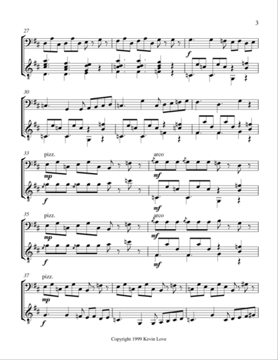 Three Entertainments for Violoncello and Guitar - Fiesta - Score and Parts String Duet scores gallery preview page 3