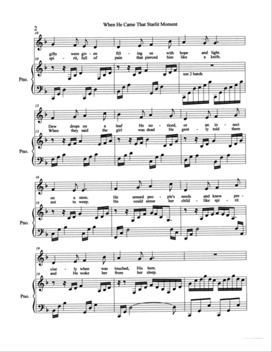 When He Came That Starlit Moment Voice scores gallery preview page 2