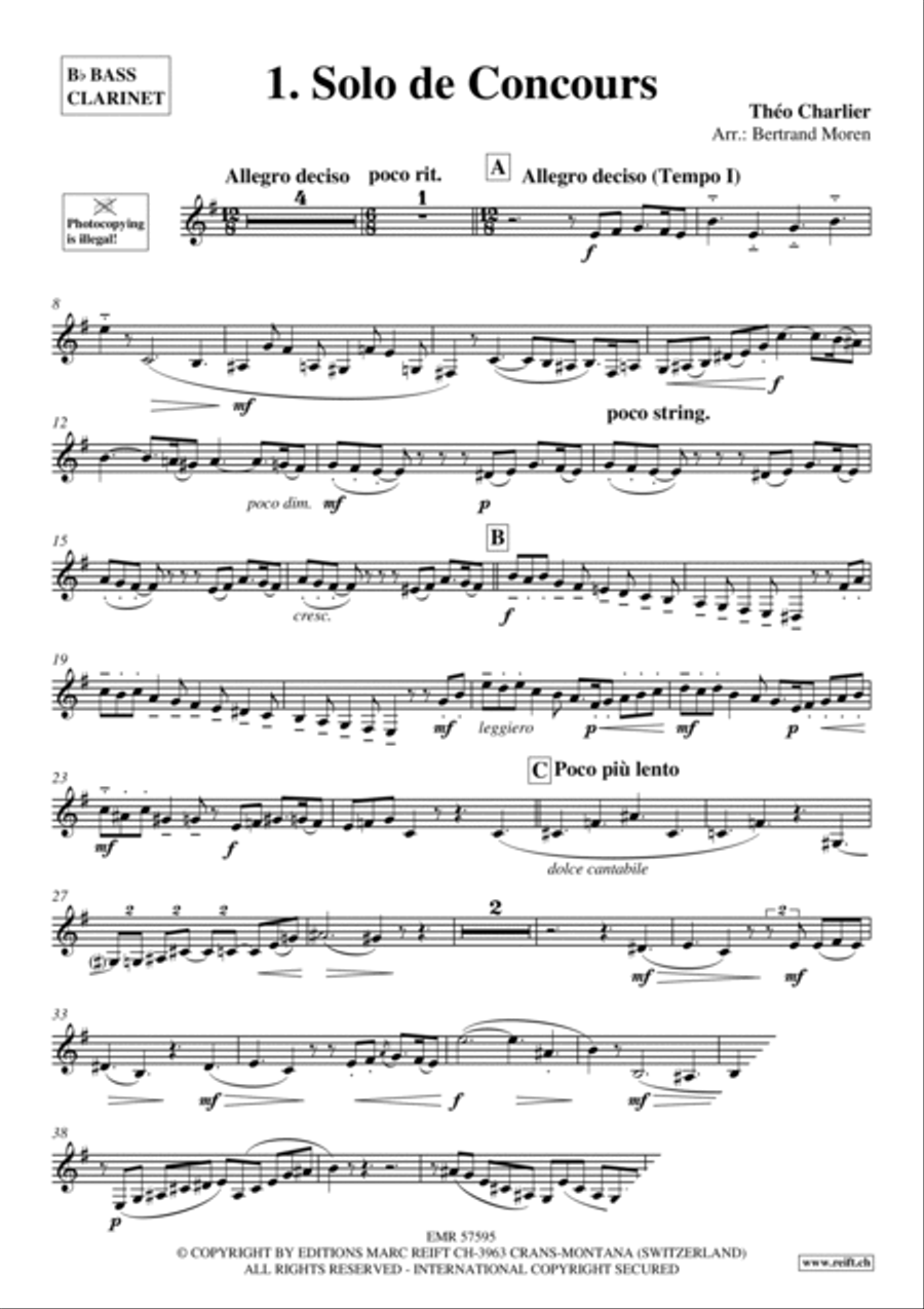 1. Solo de Concours 1. Solo de Concours Bass Clarinet scores gallery preview page 3