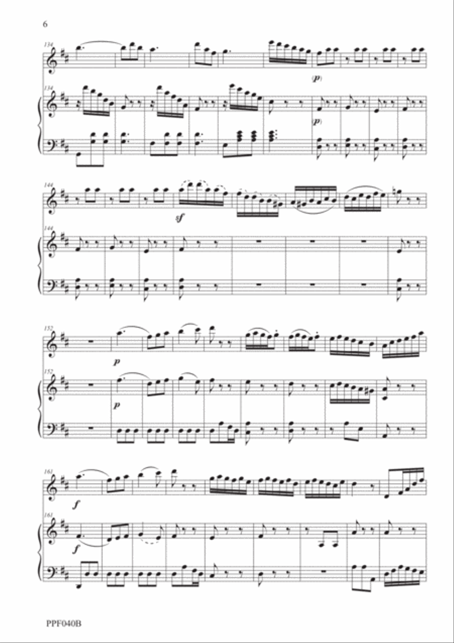 PAISIELLO SONATA IN D MAJOR Opus 23 no. 1 for flute & piano Flute Solo scores gallery preview page 6