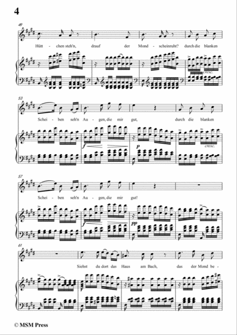 Schubert-Im Freien,in E Major,Op.80 No.3,for Voice and Piano Voice Solo scores gallery preview page 6