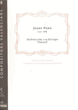 Book cover for Simfonia núm. 1 en Sol major "Oriental"