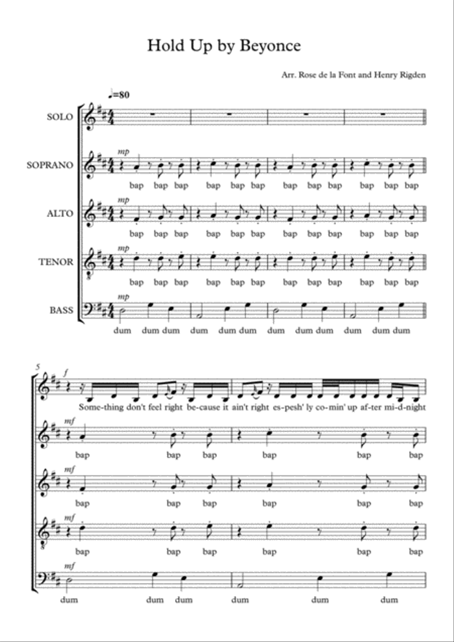 Hold Up Hold Up 4-Part scores gallery preview page 1