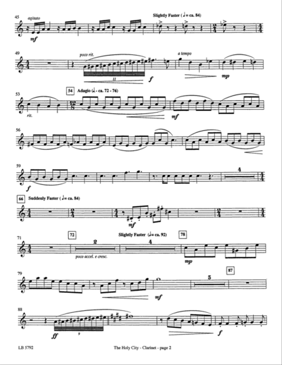 The Holy City (arr. Mark Hayes) - Clarinet in Bb Choir scores gallery preview page 2