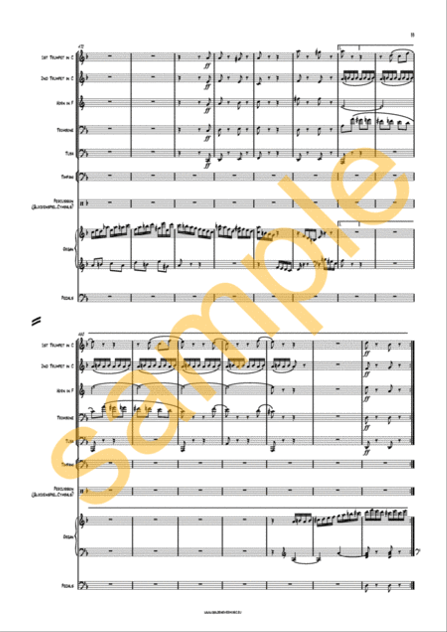 Symphony no. 1 opus 42 for Organ and Orchestra Organ scores gallery preview page 10