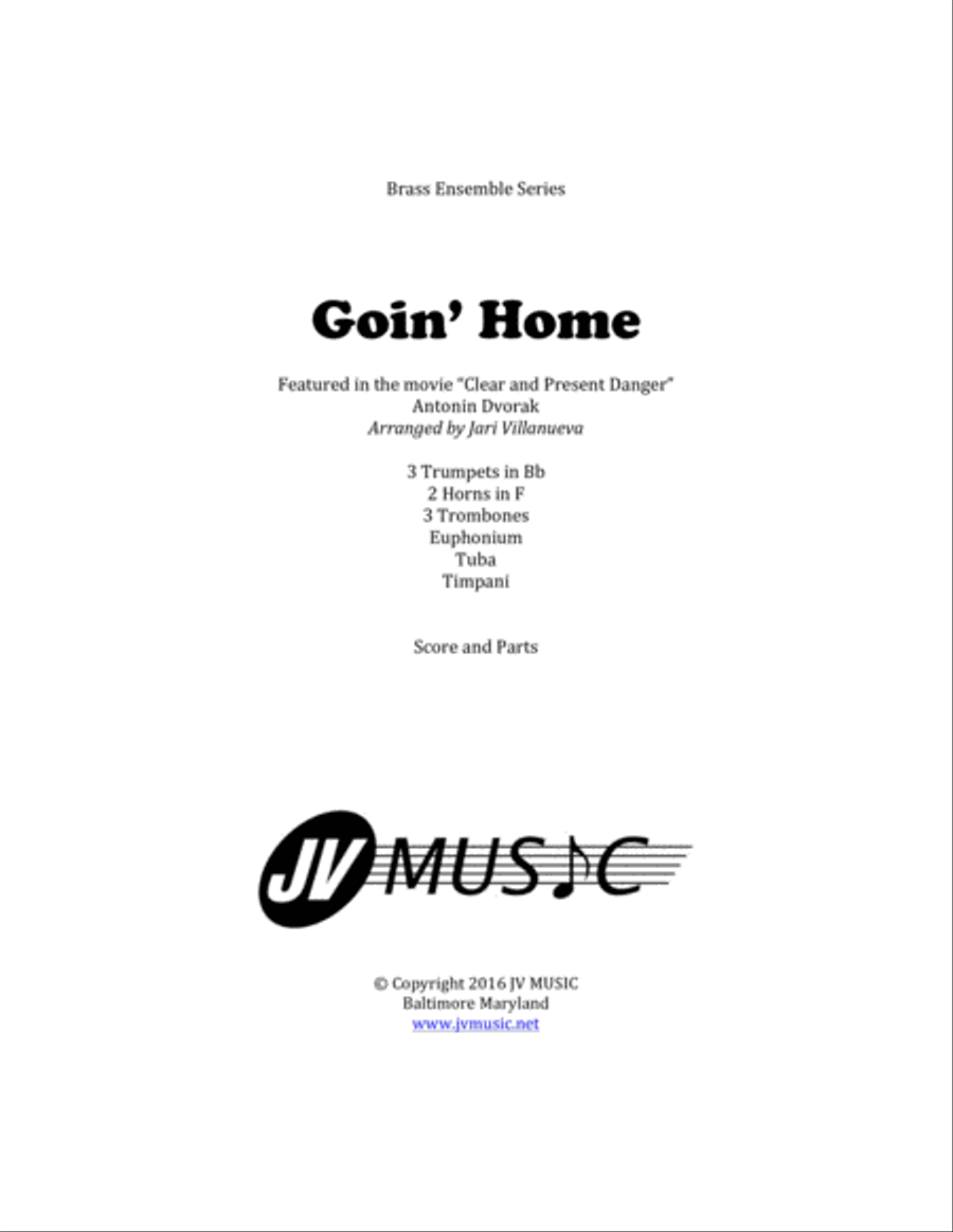 Goin’ Home by Antonin Dvorak for Brass Ensemble Brass Ensemble scores gallery preview page 1