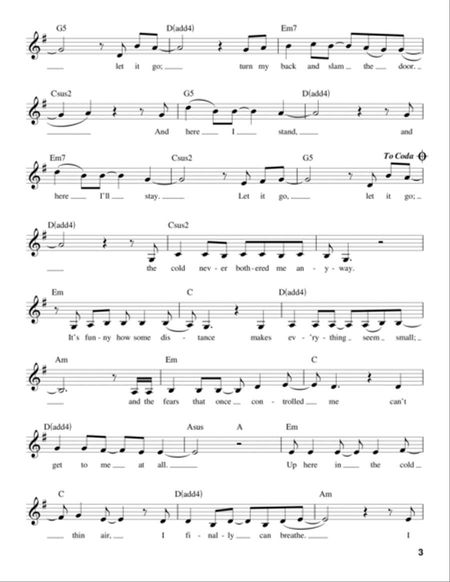 Let It Go (from Frozen) (Demi Lovato version) Voice scores gallery preview page 3
