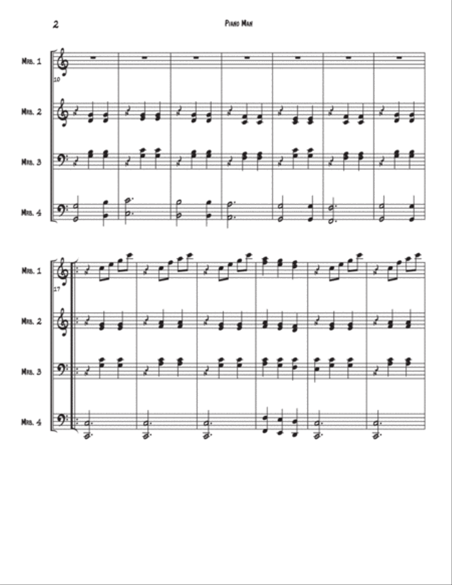 Piano Man Percussion Ensemble scores gallery preview page 2