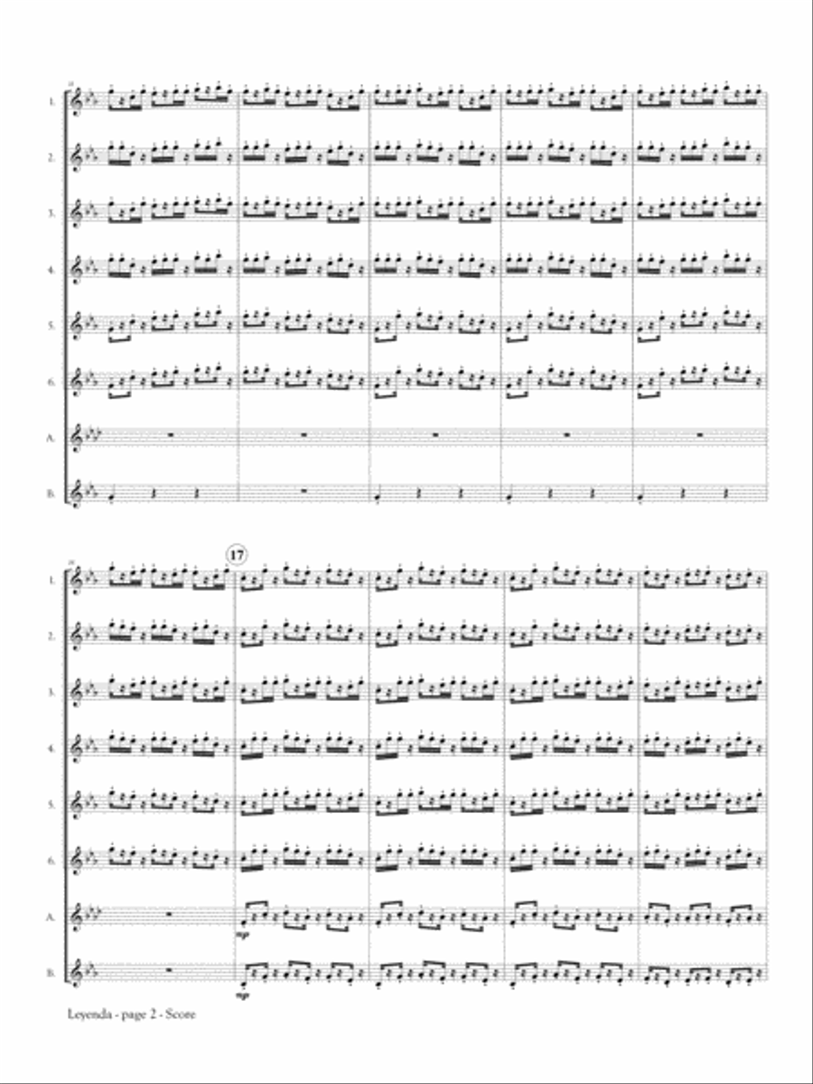 Leyenda for Flute Orchestra Flute Choir scores gallery preview page 4