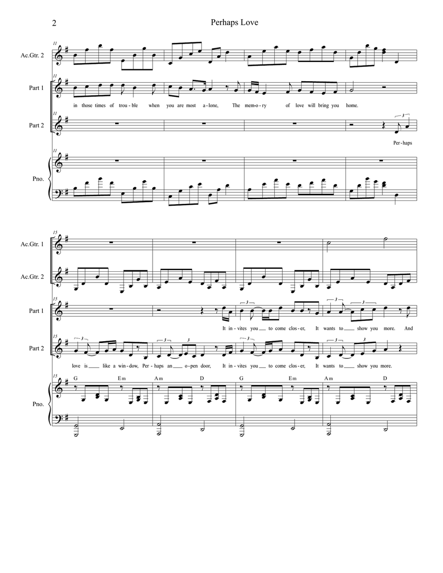 Perhaps Love Perhaps Love 2-Part scores gallery preview page 2