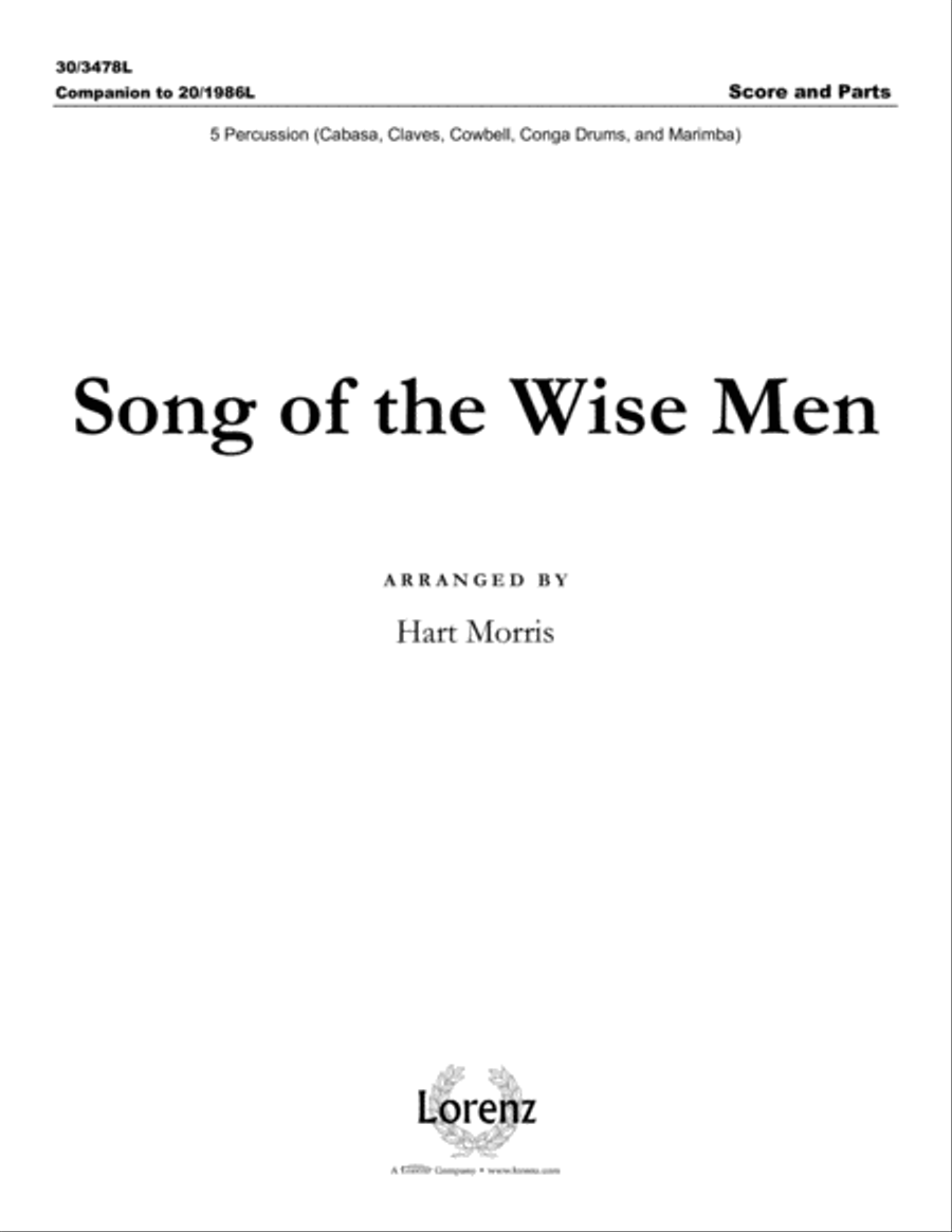 Song of the Wise Men - Percussion and Marimba Score and Parts Marimba scores gallery preview page 1