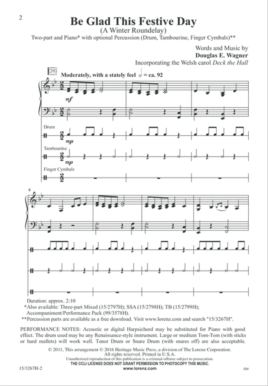 Be Glad This Festive Day 2-Part scores gallery preview page 2
