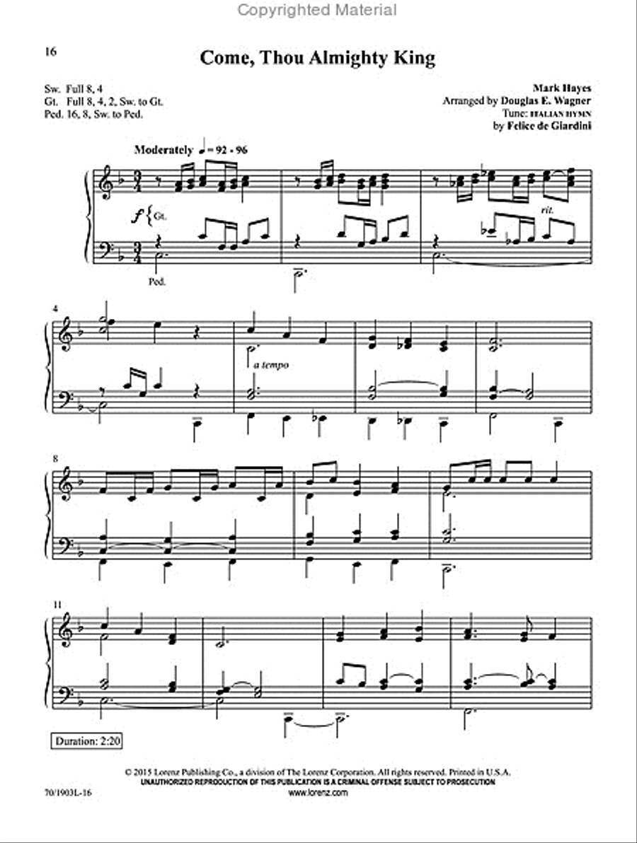 Mark Hayes: Hymns for Organ, Vol. 3 Organ Solo scores gallery preview page 9