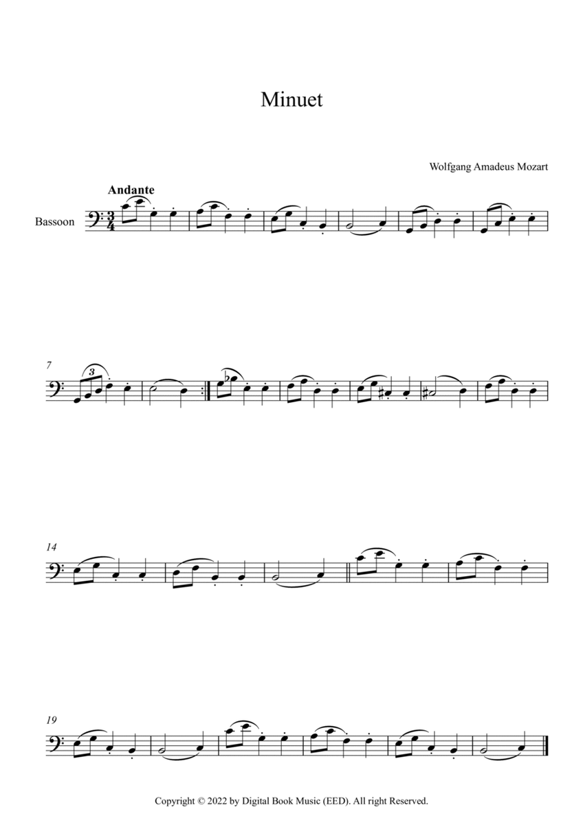 Minuet (In F Major) - Wolfgang Amadeus Mozart (Bassoon)