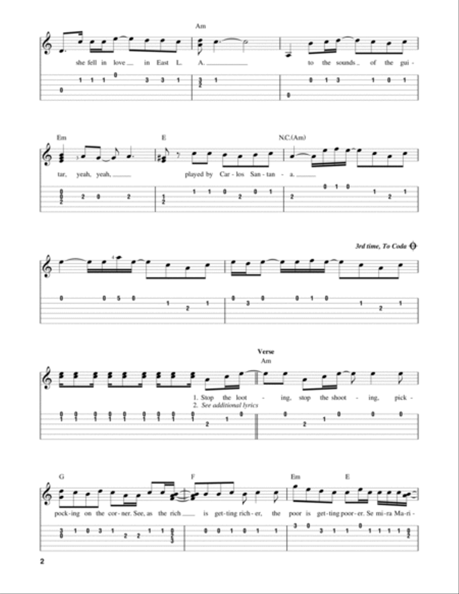 Maria Maria (feat. The Product G&B) Acoustic Guitar scores gallery preview page 2