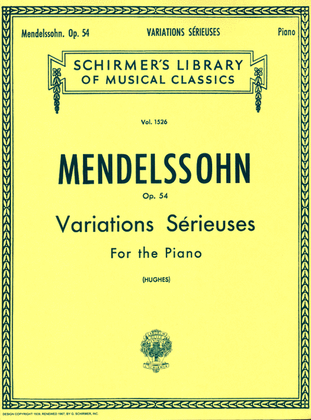 Book cover for Variations Serieuses, Op. 54