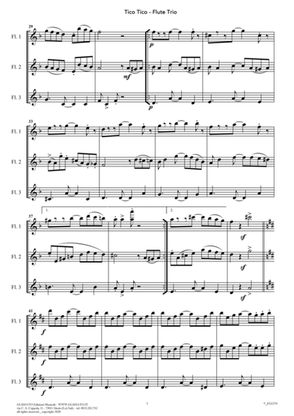 Tico Tico - flexible Flute Trio score & parts image number null