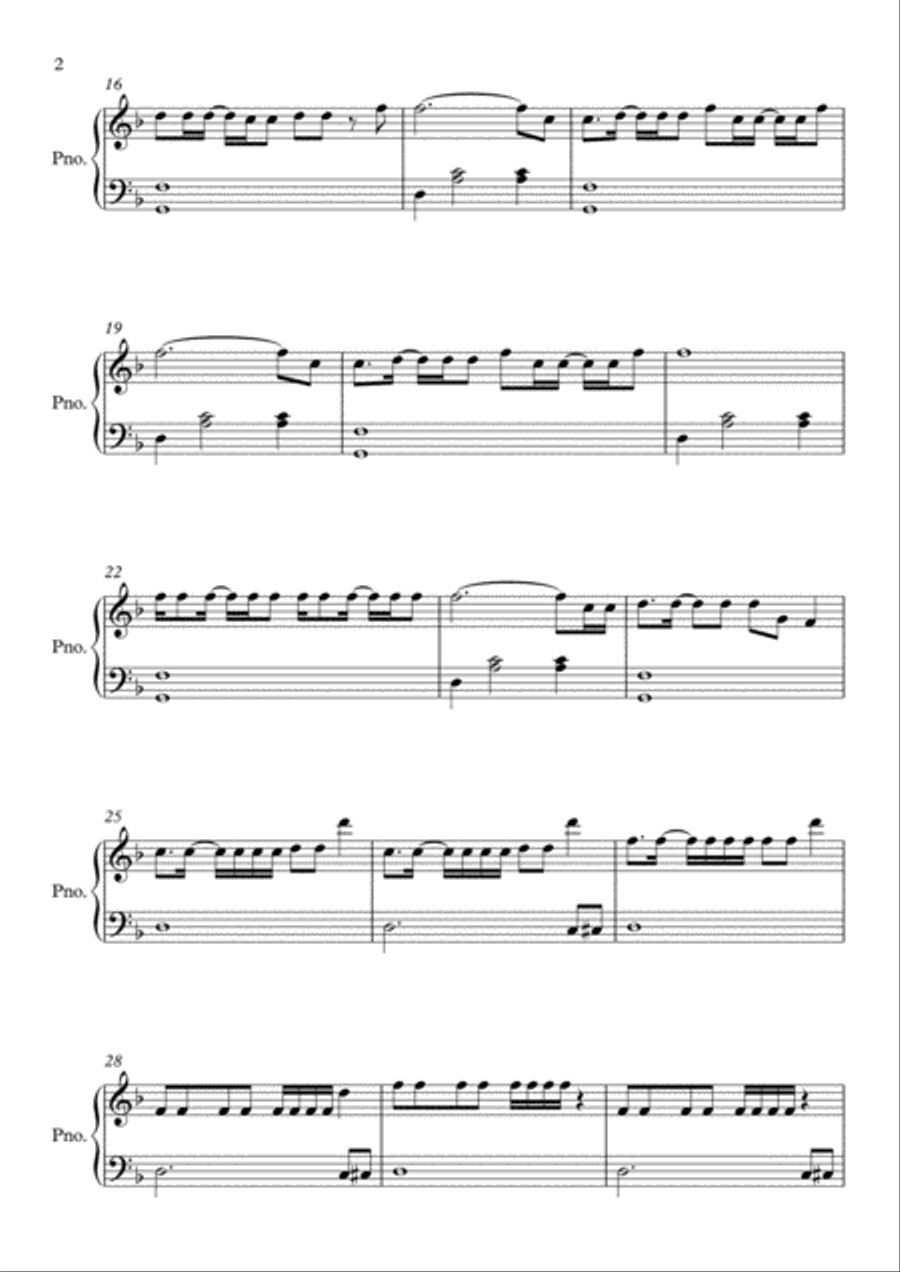 Uptown Funk Easy Piano scores gallery preview page 2
