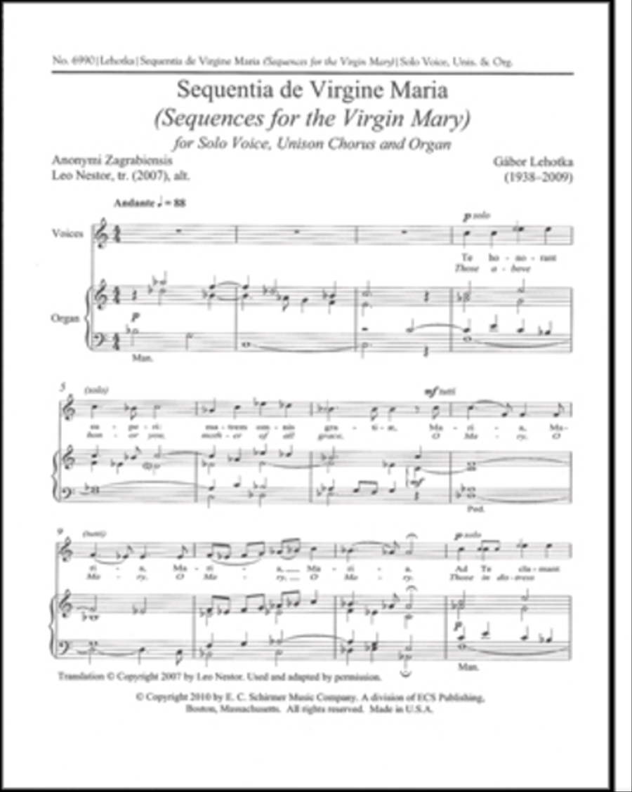 Sequentia de Virgine Maria Unison Choir scores gallery preview page 1