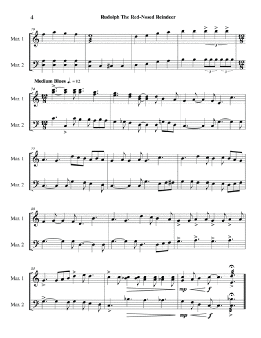 Rudolph The Red-nosed Reindeer Percussion scores gallery preview page 5