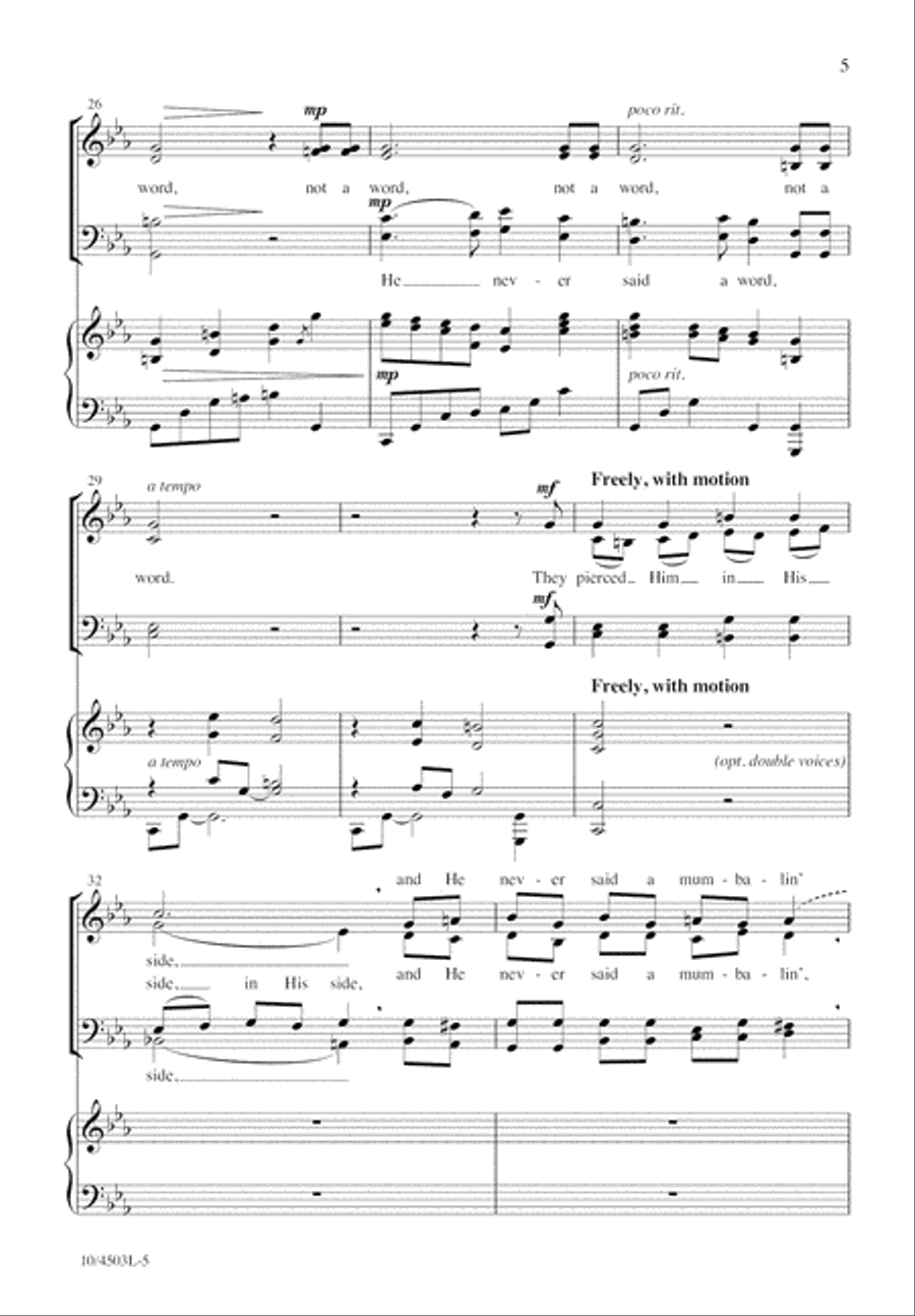 He Never Said a Mumbalin' Word 4-Part scores gallery preview page 5