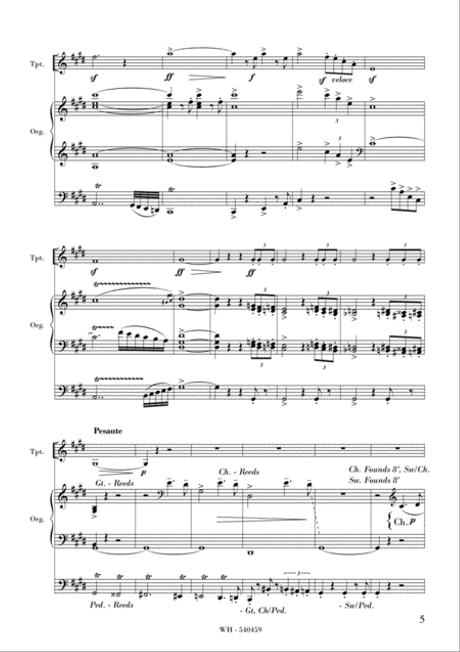 MAHLER / OLLIVE - FUNERAL MARCH from Symphony No.5 Trumpet Duet scores gallery preview page 5