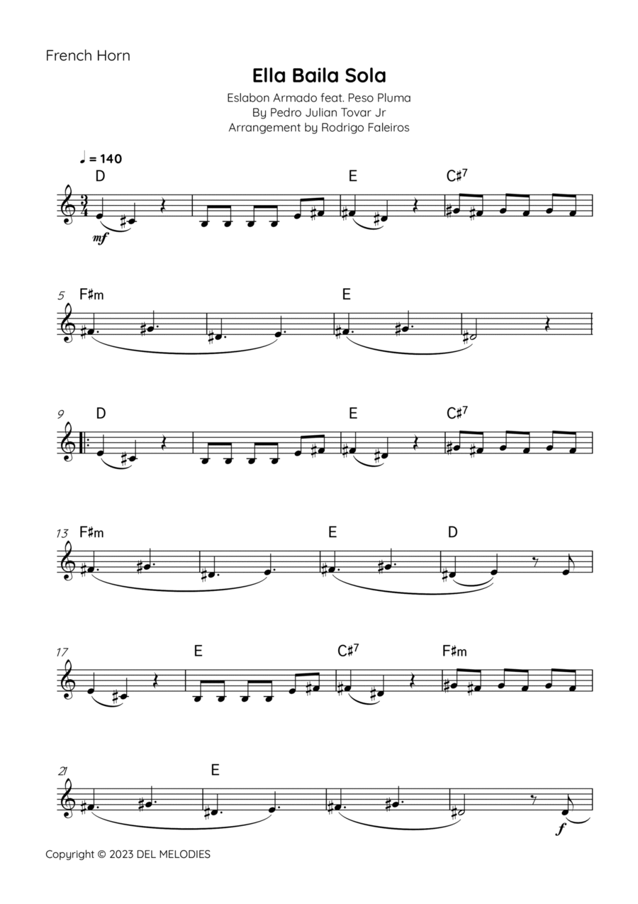 Ella Baila Sola Horn Solo scores gallery preview page 1