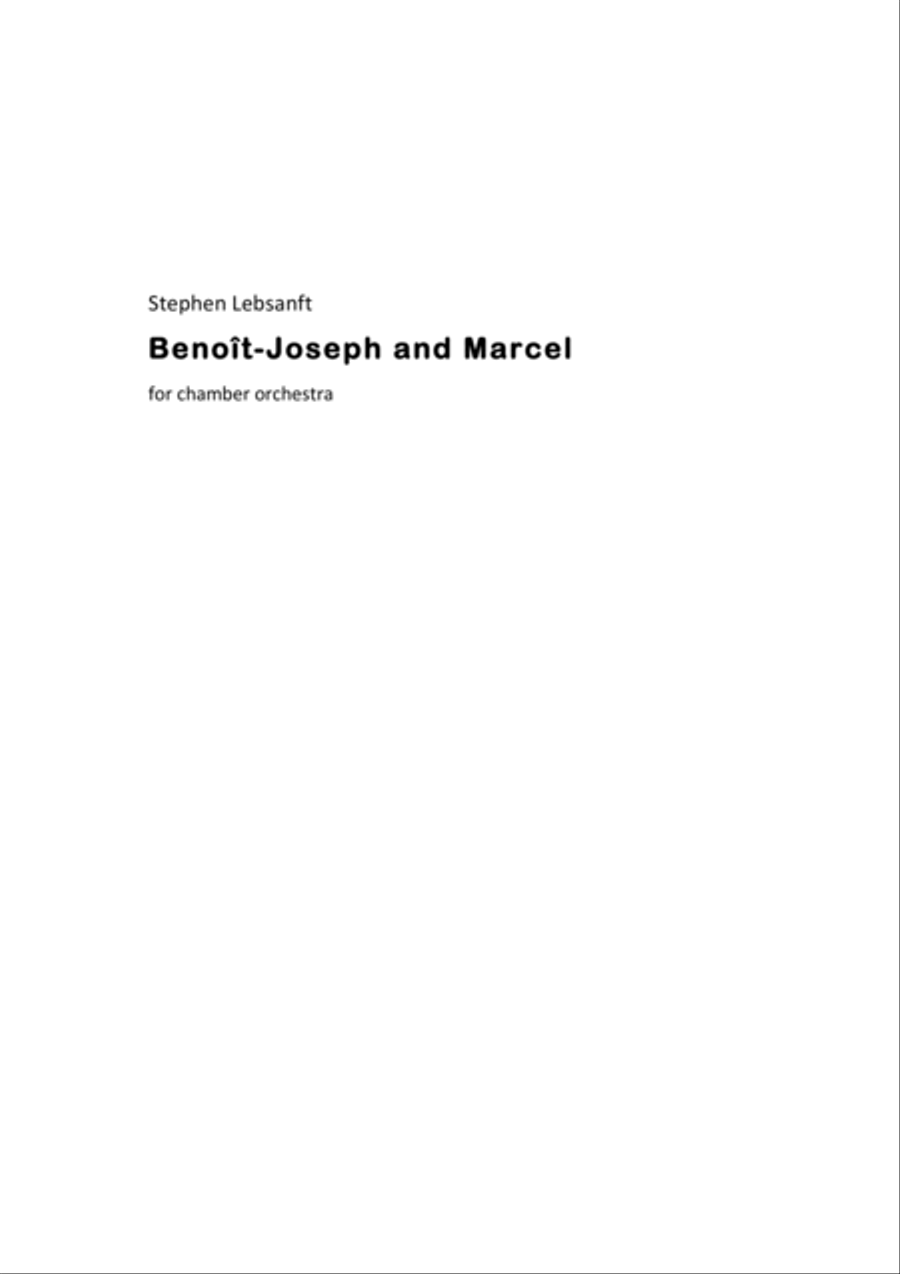 Benoît-Joseph and Marcel Chamber Orchestra scores gallery preview page 1
