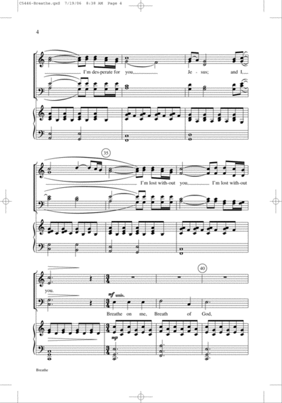 Breathe 4-Part scores gallery preview page 4