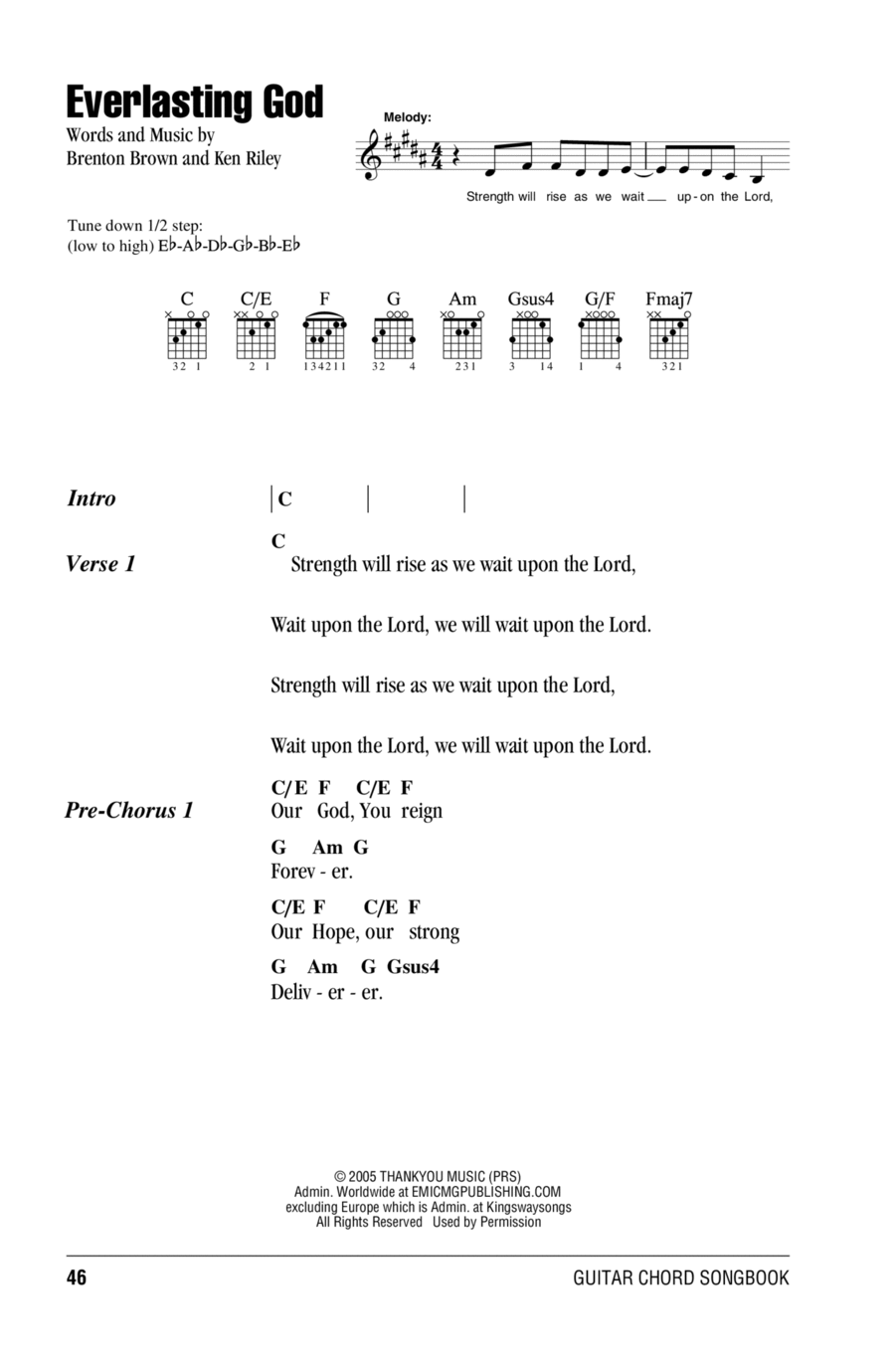 Everlasting God Easy Guitar scores gallery preview page 1