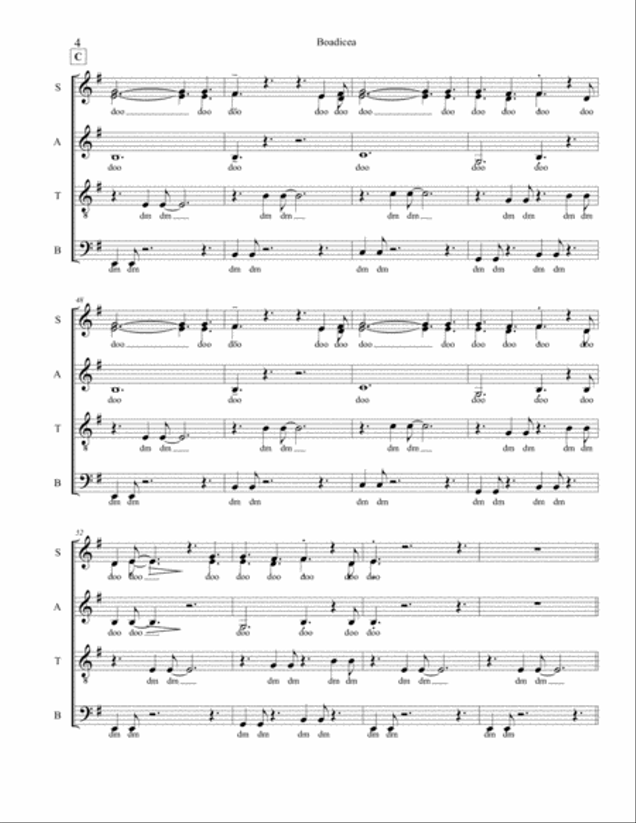 Story Of Boadicea 4-Part scores gallery preview page 4