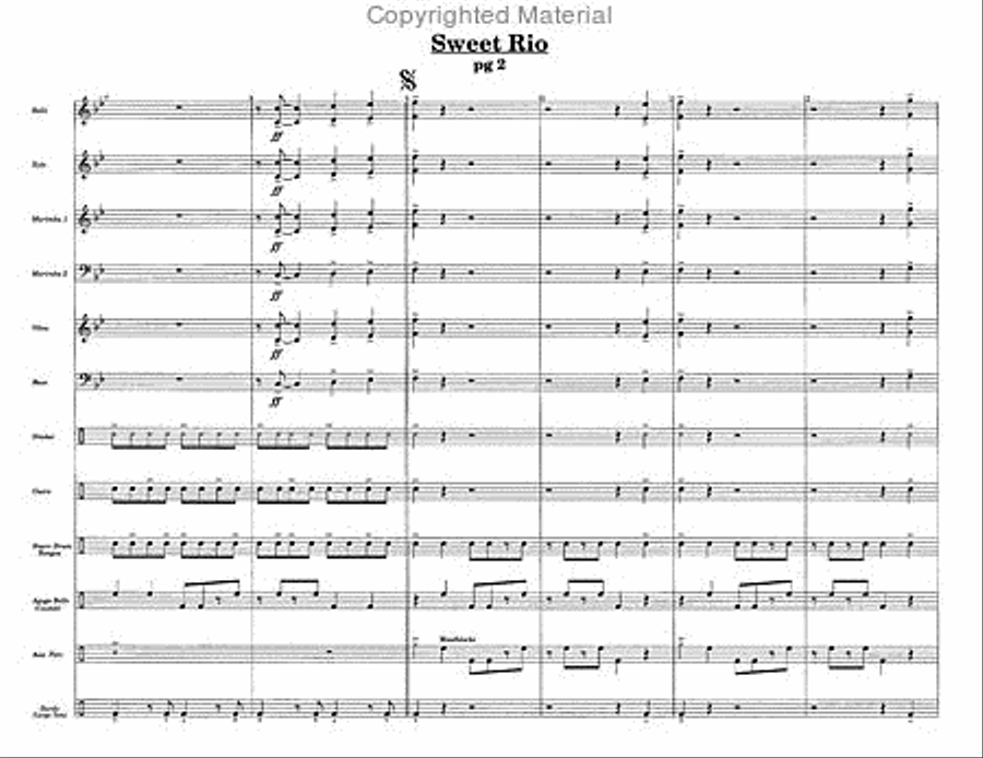 Sweet Rio Sweet Rio Percussion Ensemble scores gallery preview page 3