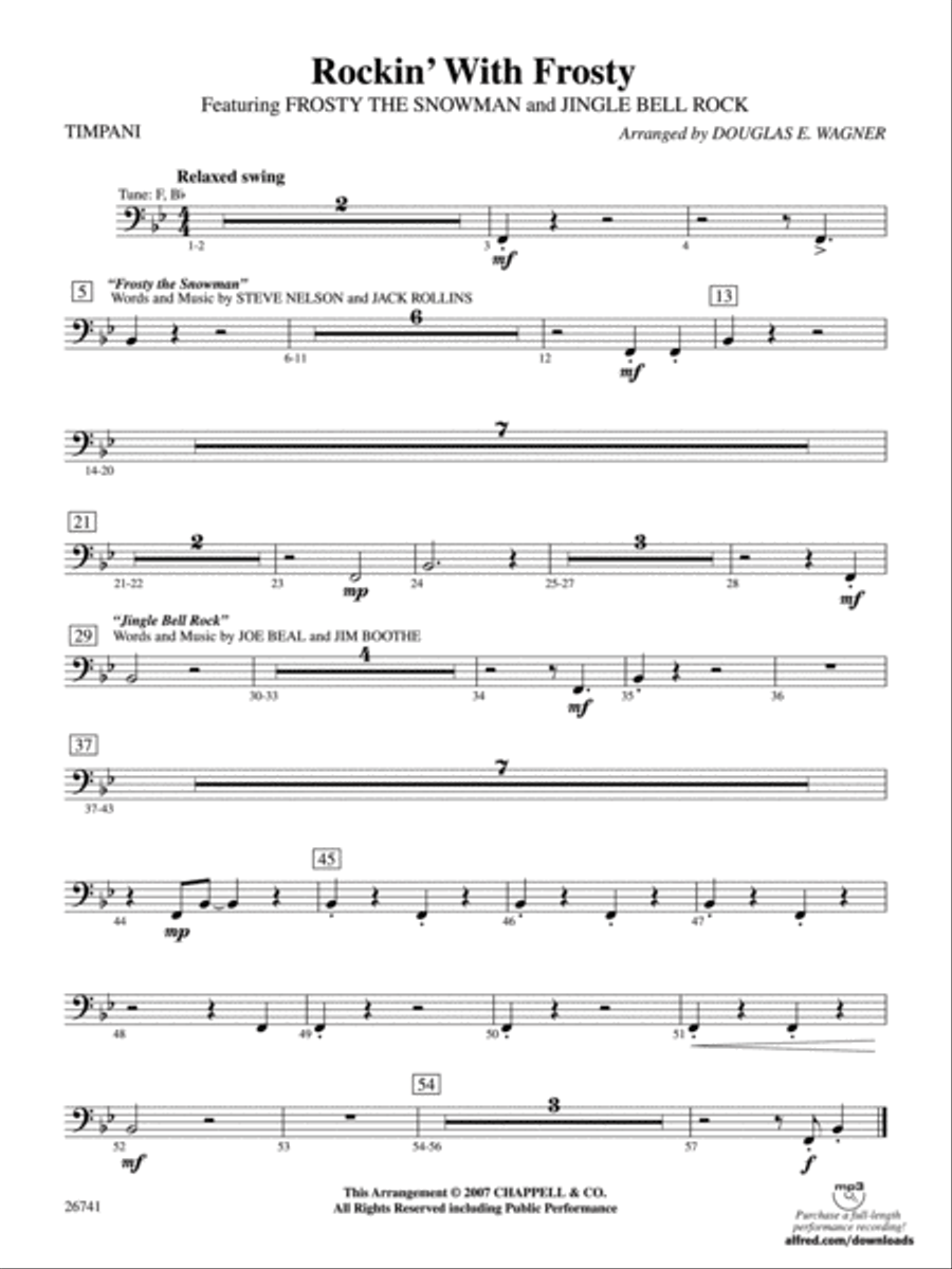 Rockin' with Frosty: Timpani Concert Band scores gallery preview page 1