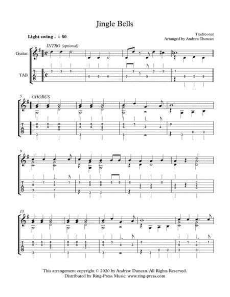 Jingle Bells - Easy Classical Guitar image number null
