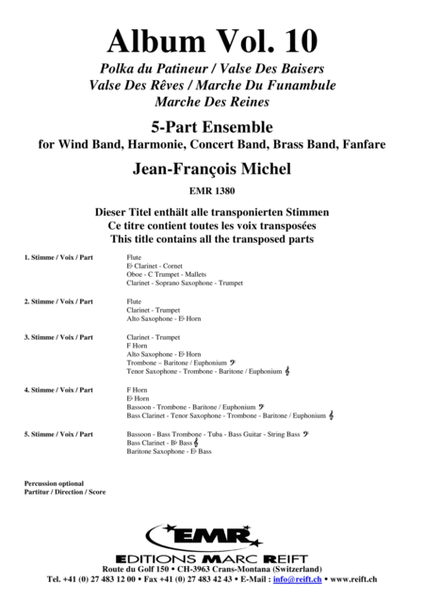 Album Vol. 10 by Jean-Francois Michel Concert Band - Sheet Music