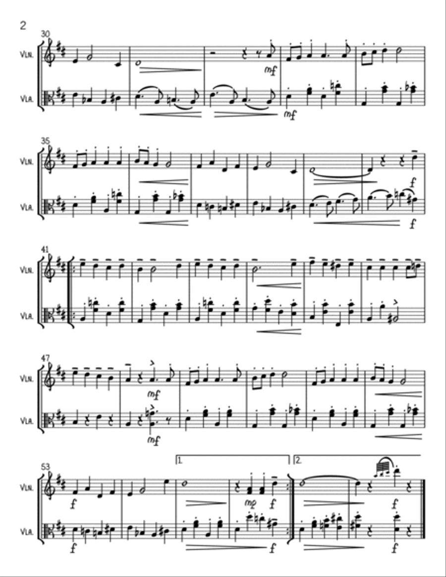Santa Claus Is Comin' To Town String Duet scores gallery preview page 2