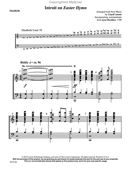 Introit on Easter Hymn - Reproducible Handbell Part image number null