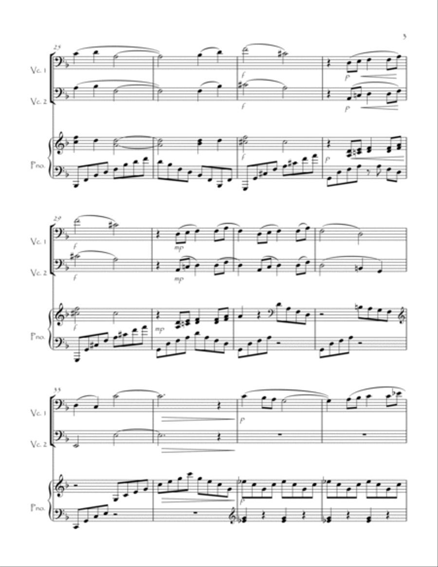 Reverie for Cello Duet and Piano String Duet scores gallery preview page 4