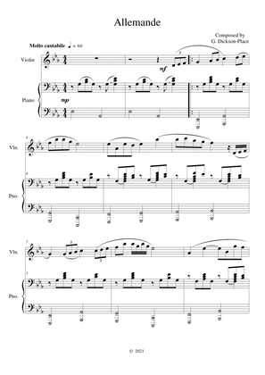 Allemande- Duet for Violin and Piano – Original composition by Graham Dickson-Place