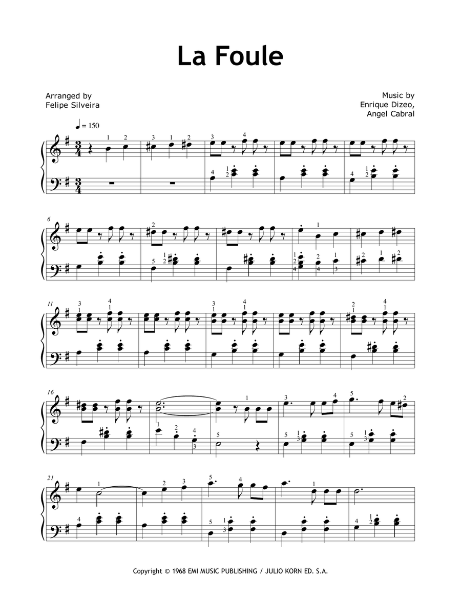 La Foule Piano Solo scores gallery preview page 1