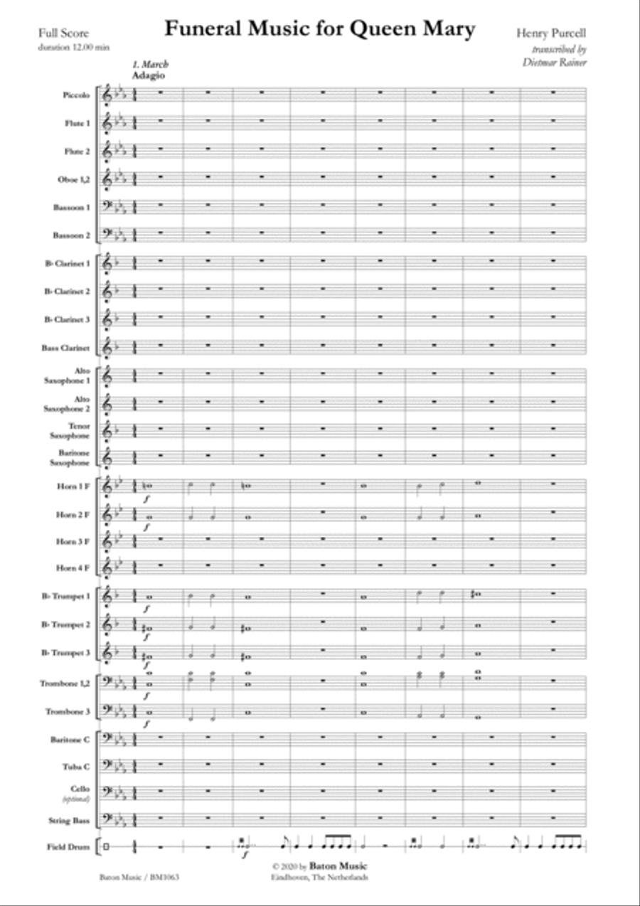 Funeral Music for Queen Mary Concert Band scores gallery preview page 2